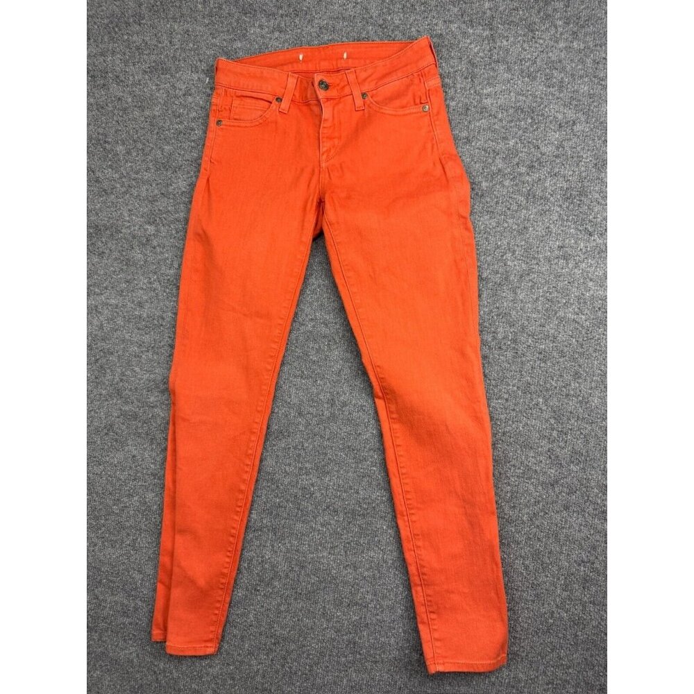 Vince Jeans Women's 25 (W25 x L28) Orange Denim Skinny Leg Mid‎ Rise